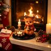 Xmas Living Room Decor Christmas Candle Holder, Cute Santa Claus/Snowman/Elf Boy/Gingerbread Tealight Resin Indoor Holiday Display Tabletop