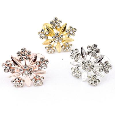 10pcs/lot Diamond Flower Napkin Ring Alloy Napkin Ring Wedding Hotel Tableware Napkin Button Desktop Decoration