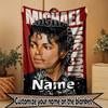 Individuell personalisierte Michael Jackson Print Decke, Heimdekoration, Schlafzimmer, Sofa, Camping, Couch, Geschenke für Geburtstag Weihnachten