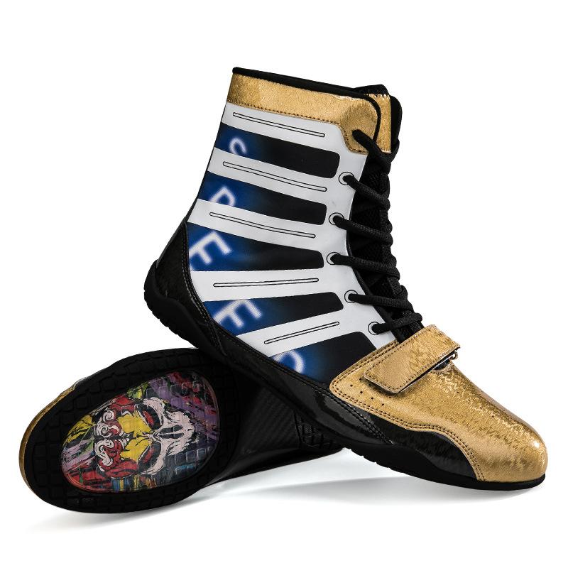 Boxing Shoes Men's Sanda Shoes High Top Fighting Competition Professional Training Shoes Wrestling Shoes Women's Boots Muay Thai Fighting Shoes
