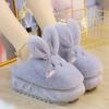 Fashion White Rabbit Hare Slippers Women's Cute Animal Platform Home Mules Shoes Girls Bedroom Plush Slides Slipper Ears Indoor Shoes