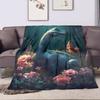 1PC Dinosaur with Floral Background Printed Blanket All Seasons Multi-purpose Blanket Suitable for Sofa, Camping, Travel, Car