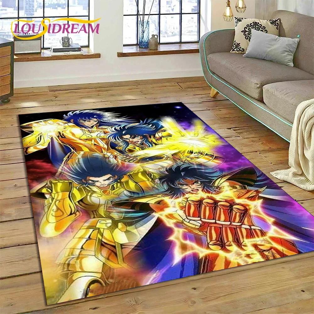 Cartoon Saint Seiya 3D Retro Anime Carpet Rug for Bedroom Living Room Home Sofa Decoration,Children Game Large Decor Floor Mat