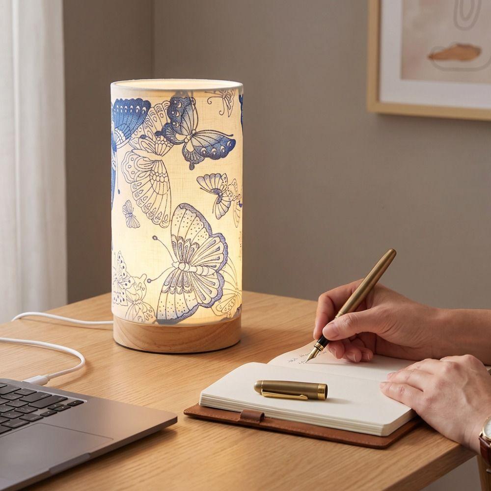 Wooden Bedside Night Lamp LED Table Lamp Simple Desktop Decoration Lamp Living Room
