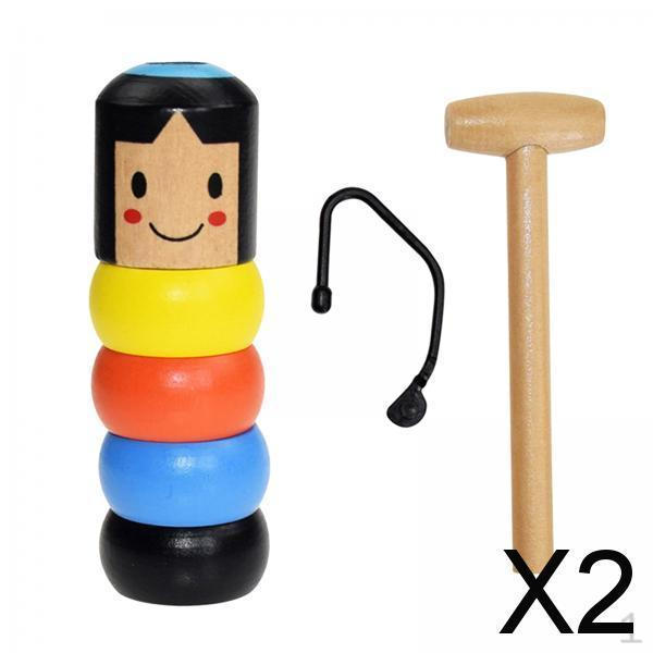 

2x Несокрушимая деревянная игрушка «Вечный упрямец» забавная для детей