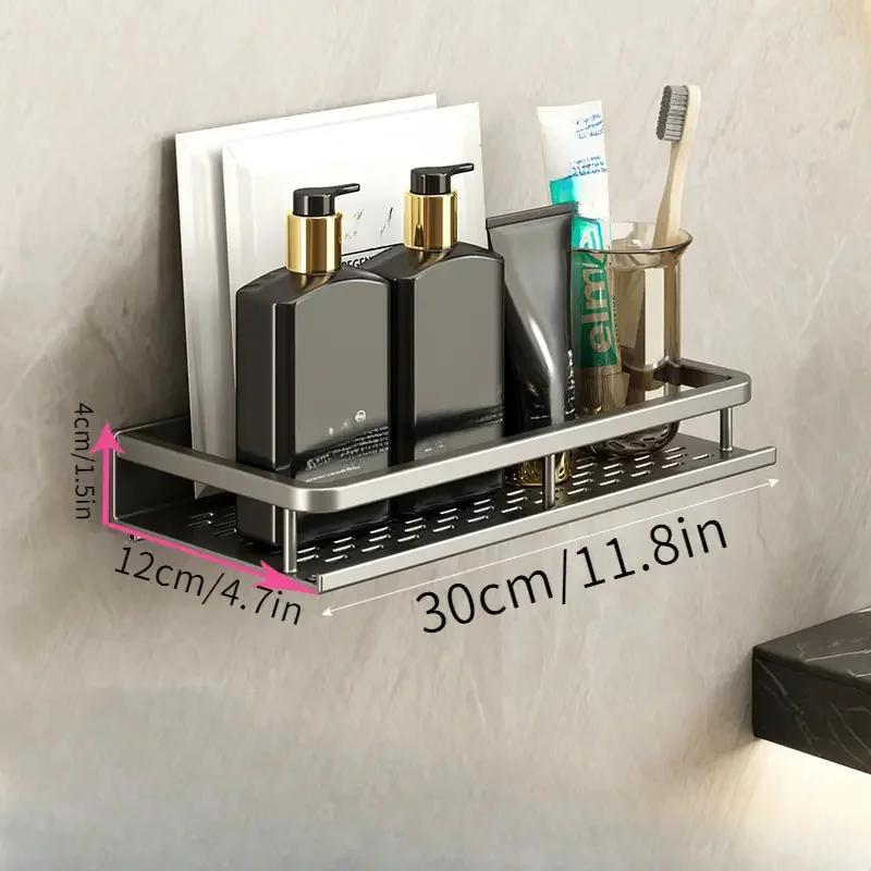 Pistolengrau Badezimmer Aufbewahrungsregal Handtuchhalter Kosmetikregal Aufbewahrung, Geeignet für Badezimmerartikel Aufbewahrung Acrylregal Seifenhalter