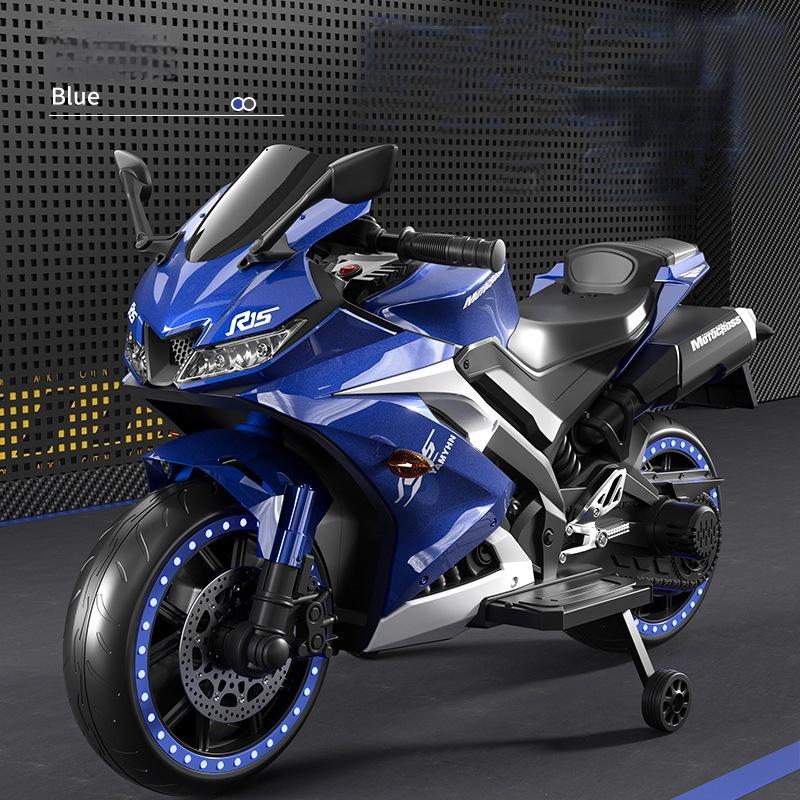 Kinder Elektro-Motorrad Dreiräder Dual Drive Kinderauto mit Fernbedienung Bluetooth Musik LED-Licht