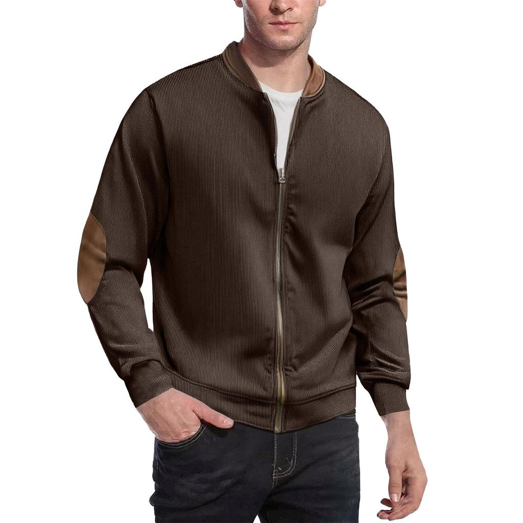 Available: Men's 2025 Autumn/Winter Casual Color Block Zipper Cardigan Sweatshirt, European American Style Workwear.