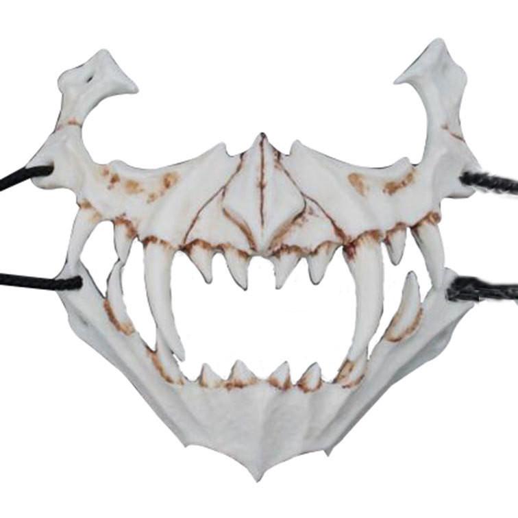 Stylish Black And White Tiger And Yaksha Masks For Role Playing And Holiday Celebrations