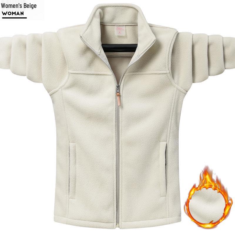 Unisex Coral Fleece Jacket for Couples - 2026 Autumn/Winter Collection, Warm Outdoor Wear