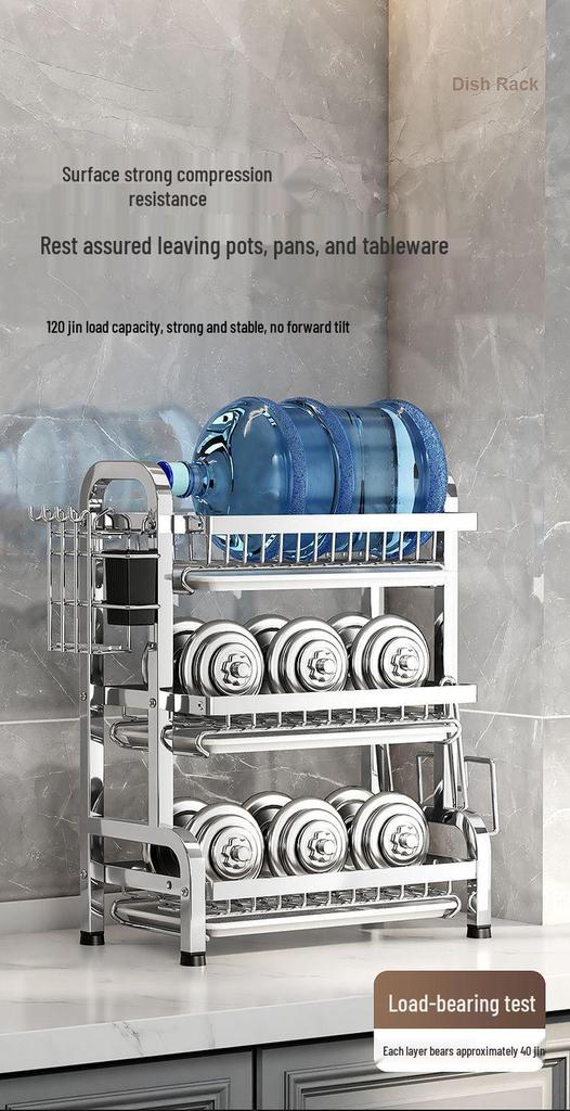 304 Stainless Steel Multi-functional Dish Drying Rack for Plates and Bowls