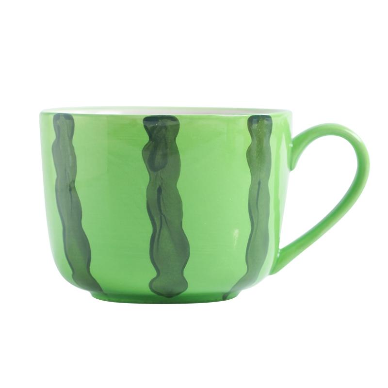 400ml Creative Fruit Coffee Mug Watermelon Orange Lemon Shaped Ceramic Breakfast Cup Cartoon Tea Milk Mug Large Capacity Gift