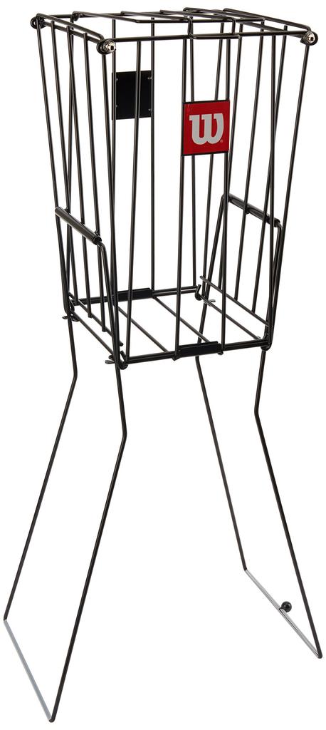Wilson Tennis Ball Basket 75 Ball Pick Up (WRZ323700), 16.5 x 11.5 x 33.2 inches (41 x 28 x 85 cm), Holds up to 75 balls, Black