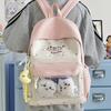 Schoolbag Cute college schoolbag Female junior high school student Elementary school student Versatile girl Transparent backpack Contrast color 