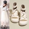 Sandales à plateforme épaisse pour femmes - Bout ouvert, Talon moyen, Design à lacets, Bride réglable, Sandales à plateforme épaisse | Sandales à bride réglable