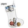 Festive Nutcracker Holiday Charms Fillable Christmas Stocking Acrylic Ornament, Transparent Candy Filled Tree Decorative Ornaments for Party