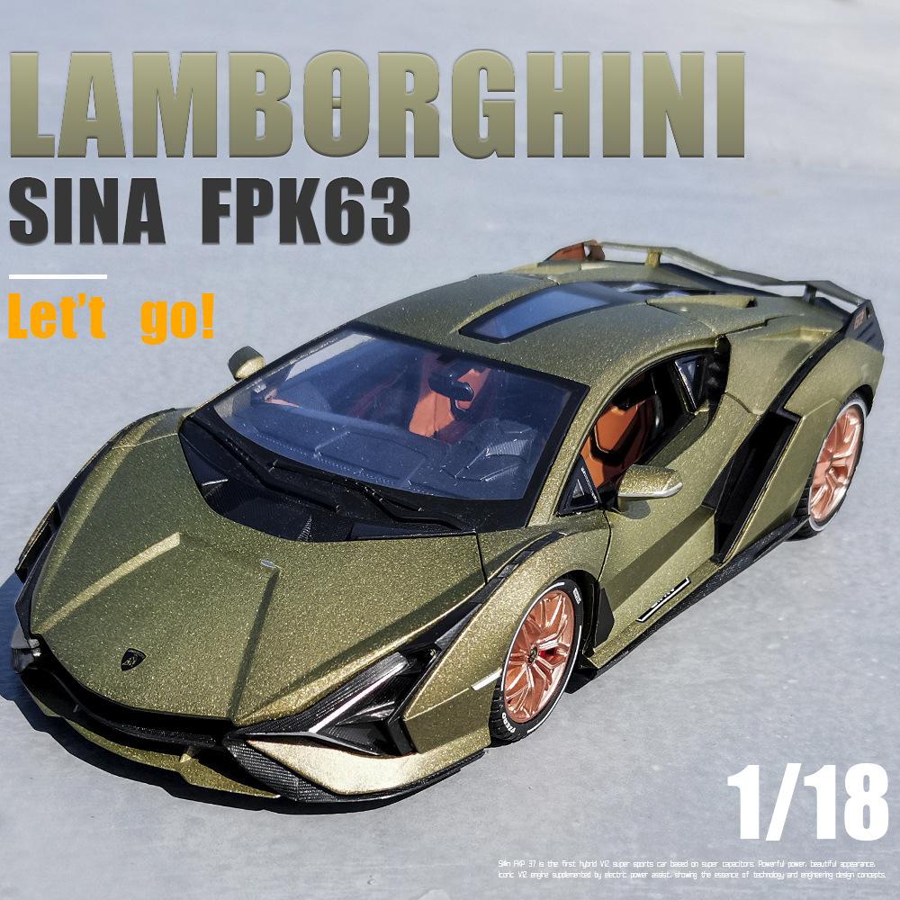 1/18 Lamborghini Sian New Energy Supercar Alloy Diecast Car Model Sound & Light Collection of Hobby Decorative Fine Ornaments