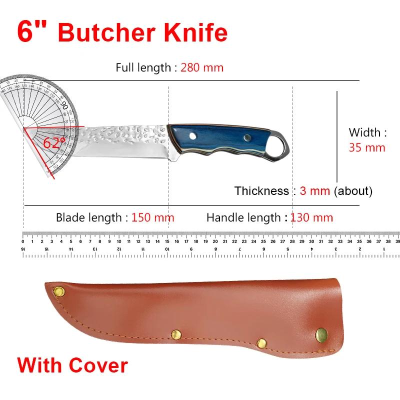 Hand Forged Blade Kitchen Knives Meat Cleaver Slicing Fish Butcher Boning Knife Wood Handle Chef Knife Stainless Steel Knife