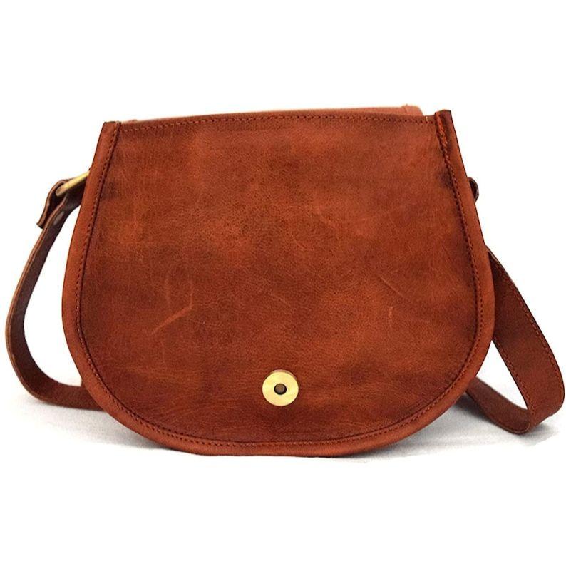 Lær håndlaget fullnarvet vintage lær crossbody slyngeveske Dame Jenter Veske Lommebok Satchel Håndveske Messenger Bags