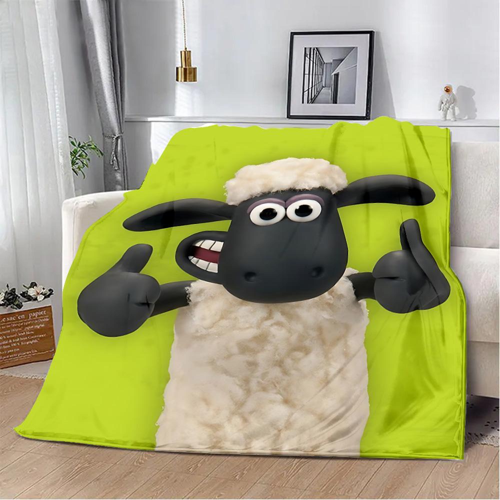 

Cartoon the Sheeps Printed Blanket Picnic Blankets Warm Blanket Soft and S-shauns Comfortable Blanket Home Travel Birthday Gift 50x60in