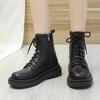 Size 35-42, Large Size Women's Shoes 41 Fat Feet Muffin Sole Martin Boots Female Korean Version Handsome Ins Autumn Thin Single Boots