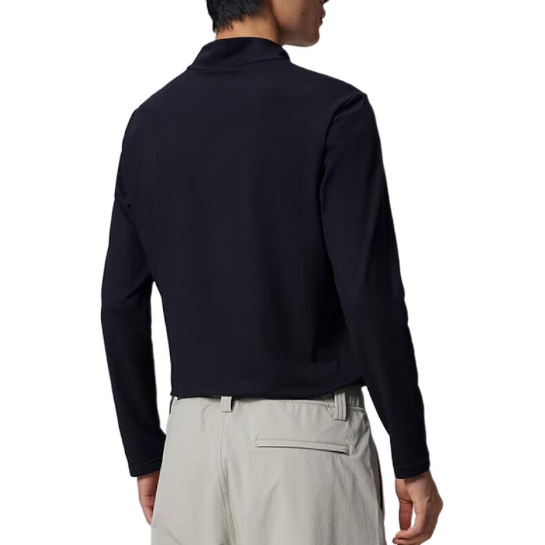 Saucony Stand Collar Long Sleeve Solid T-Shirt Men Tops Black SC2240129B-BK01