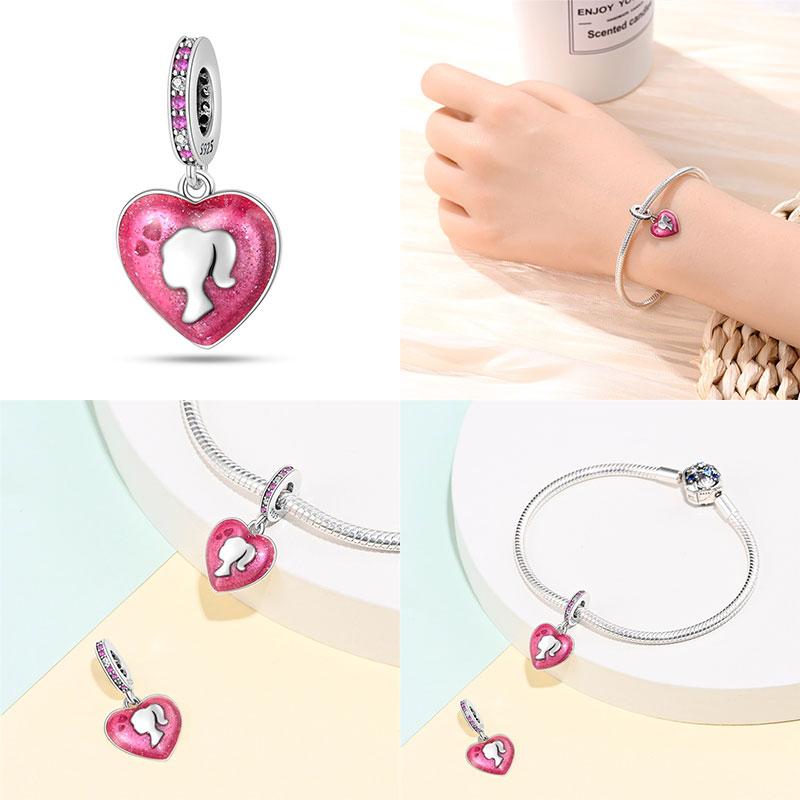 100%Copperpink Series Stars & High Heels Charms Fitoriginal Bracelets Diy Jewelry Making For Women Gift