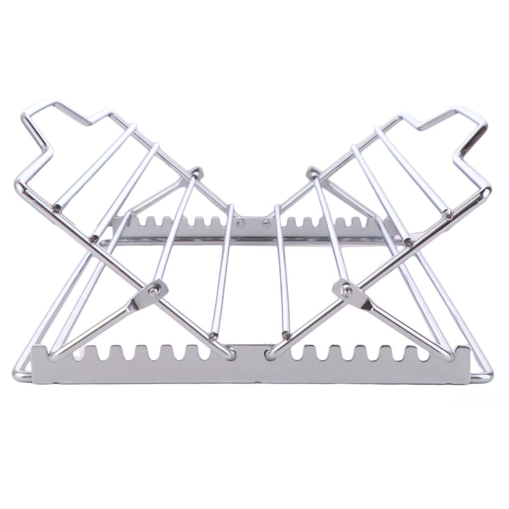 Grille de Rôtissage pour Dinde en Acier Inoxydable Pliable Réglable Support Rôtissoire Poulet en Forme de V Grande Grille pour Poulet Grillé Grilles
