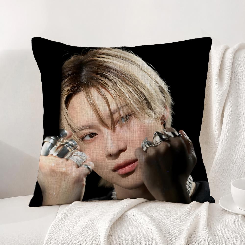 Kpop Taemin Cushion Cover Natural Linen Pillowcase Set AllinOne Decor Cushion Cover for Sofa Bedroom Chair