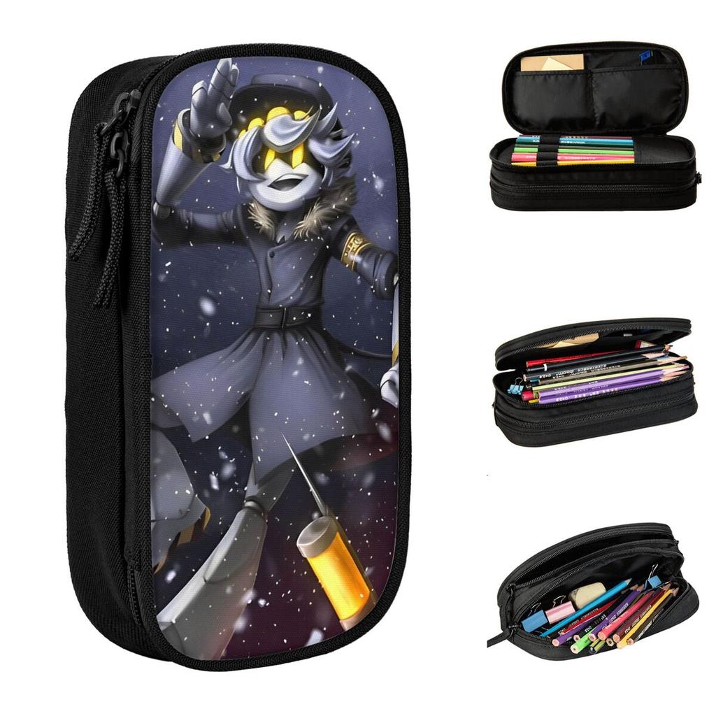 Murder Drones N Anime Pencil Cases Anime Black Comedy Pen Holder Bags Girls Boys Big Capacity Office Gifts Pencilcases