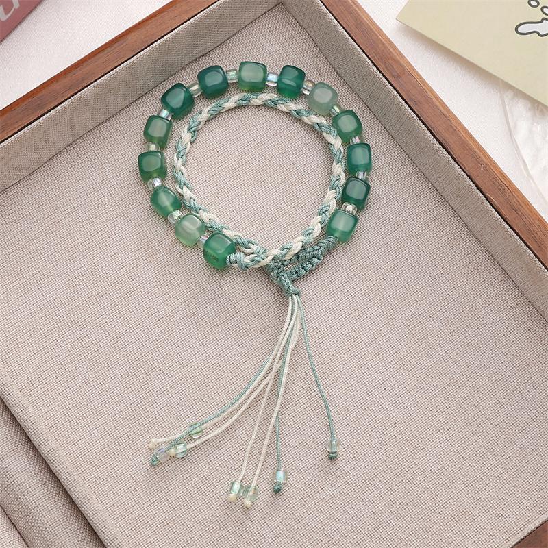 1strip /bag Colored Natural Agate Square Beads DIY Bracelet Necklace Earrings Jewelry Accessories