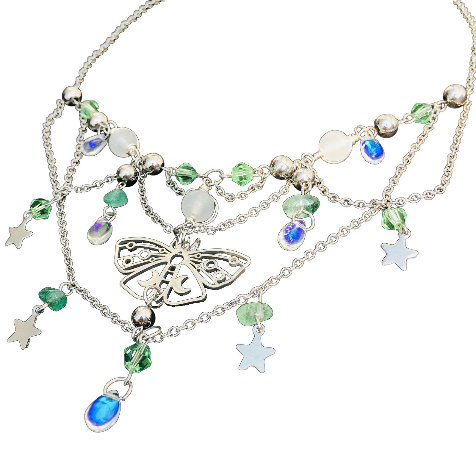 

Ожерелье-колье с бабочкой для женщин и девочек, богемные украшения, звездное очарование, сказочные ожерелья, сказочный кулон, ожерелья в стиле панк