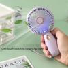 Portable Handheld Fan with Light, USB Rechargeable, 6Speed Quiet Airflow for Travel and Office