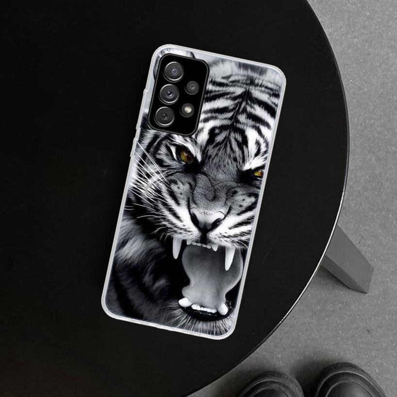 Animal Tiger Cat Phone Case Cover For Samsung Galaxy A12 A22 A32 A52 A72 A02S A51 A50S A31 A20S A10S Note 20 Ultra 10 Plus Galax