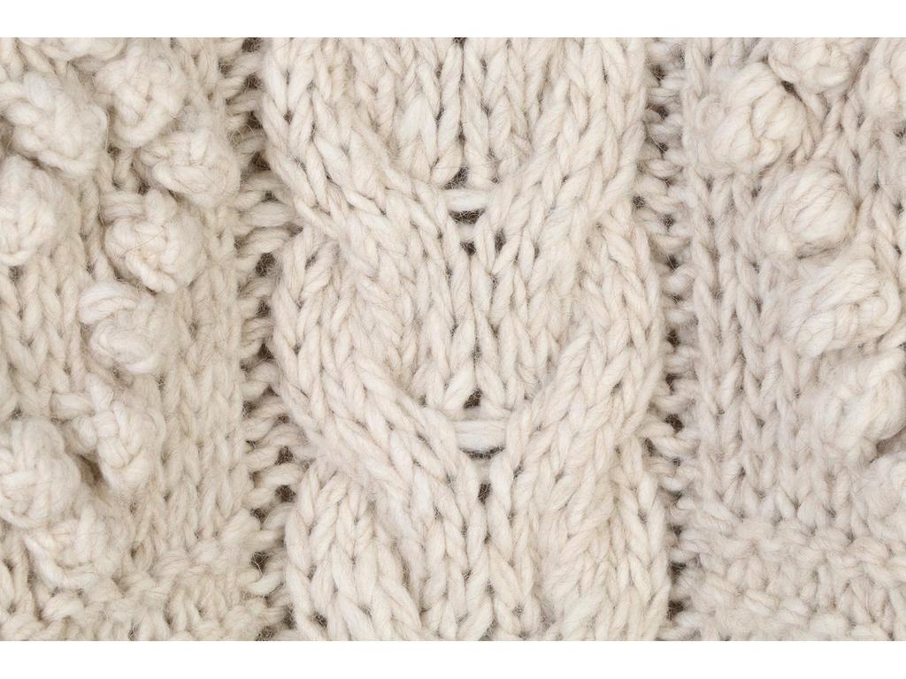 Handmade Chunky Cable Knit Wool Sweater - Heart Pattern Loose Fit