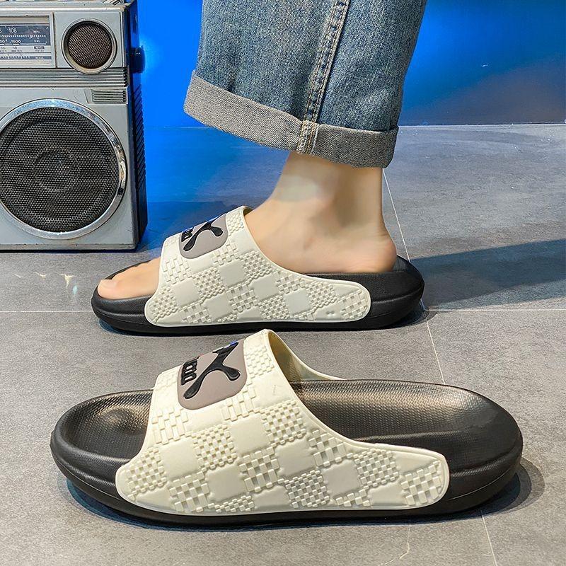 Slippers Men's Summer Wear Non-slip Tide Brand Summer Sandals Home Bathing Seaside Beach One-word