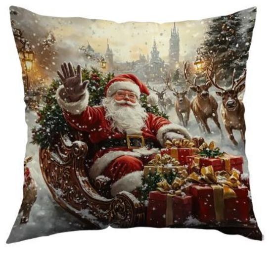 

Новая Рождественская Наволочка с Принтом Рождественский Лось Домашнее Украшение Дивана Наволочка Прикроватная Подушка 45*45cm