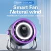 New 1800mAH desktop bladeless electric fan, USB rechargeable with ambient light, silent turbo fan, 100 speed air cooler