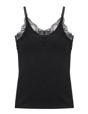 Bra Top Bramone Cupped Camisole Bra Cami Room Wear 90383am AC70 Black [Two Hatch] Non-Wired