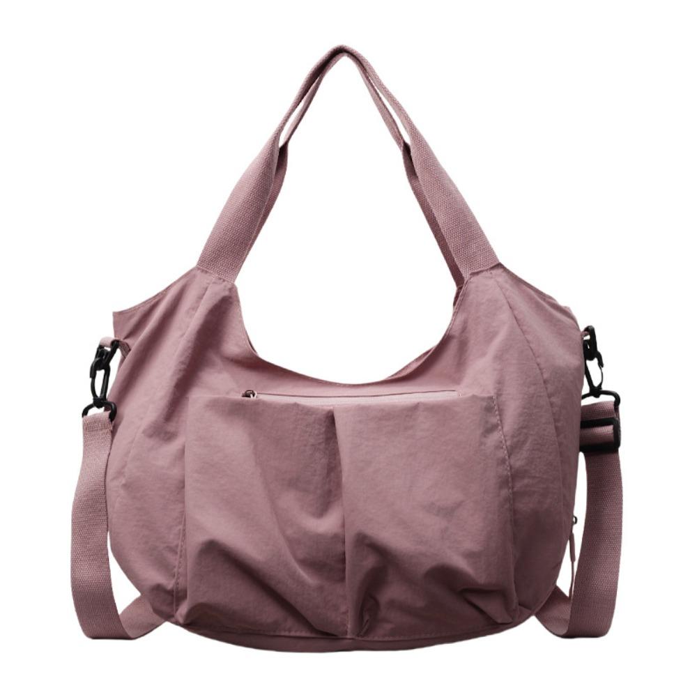 

Casual Solid Color Tote Bag Japanese Style Versatile Commuting Handbag School рожевий
