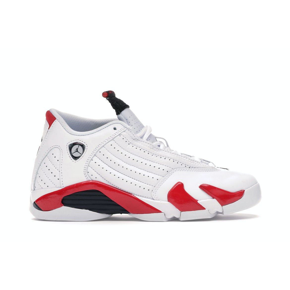 

Детские кроссовки Air Jordan 14 Retro GS Candy Cane 2019 Белый университетский-красный металлик-серебристый 487524-100