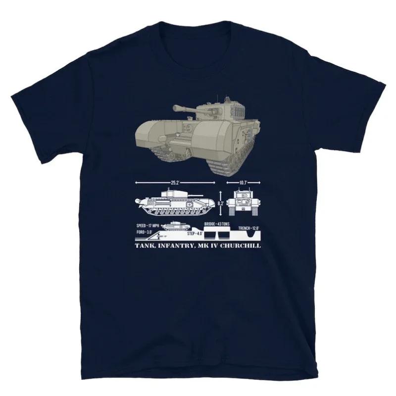 Churchill Tank Infantry Mk IV WWII Tanks Fans Gift TShirt 100 Cotton ONeck Short Sleeve Summer Casual Mens Tshirt Streetwear