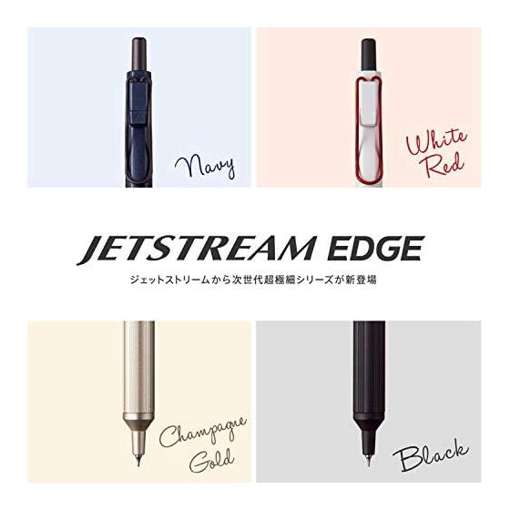 Stylo bille à encre à base d'huile Mitsubishi Pencil Jet Stream Edge 0.28 Blanc Rouge Super Fin Mais Facile à Écrire SXN100328W.15