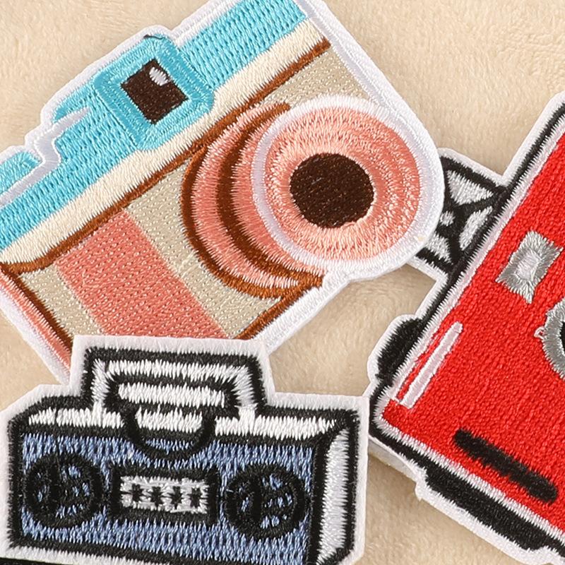 Embroidery label Cartoon camera Embroidery sticker Clothing accessories badge subsidy accessories badge cloth label cloth sticker