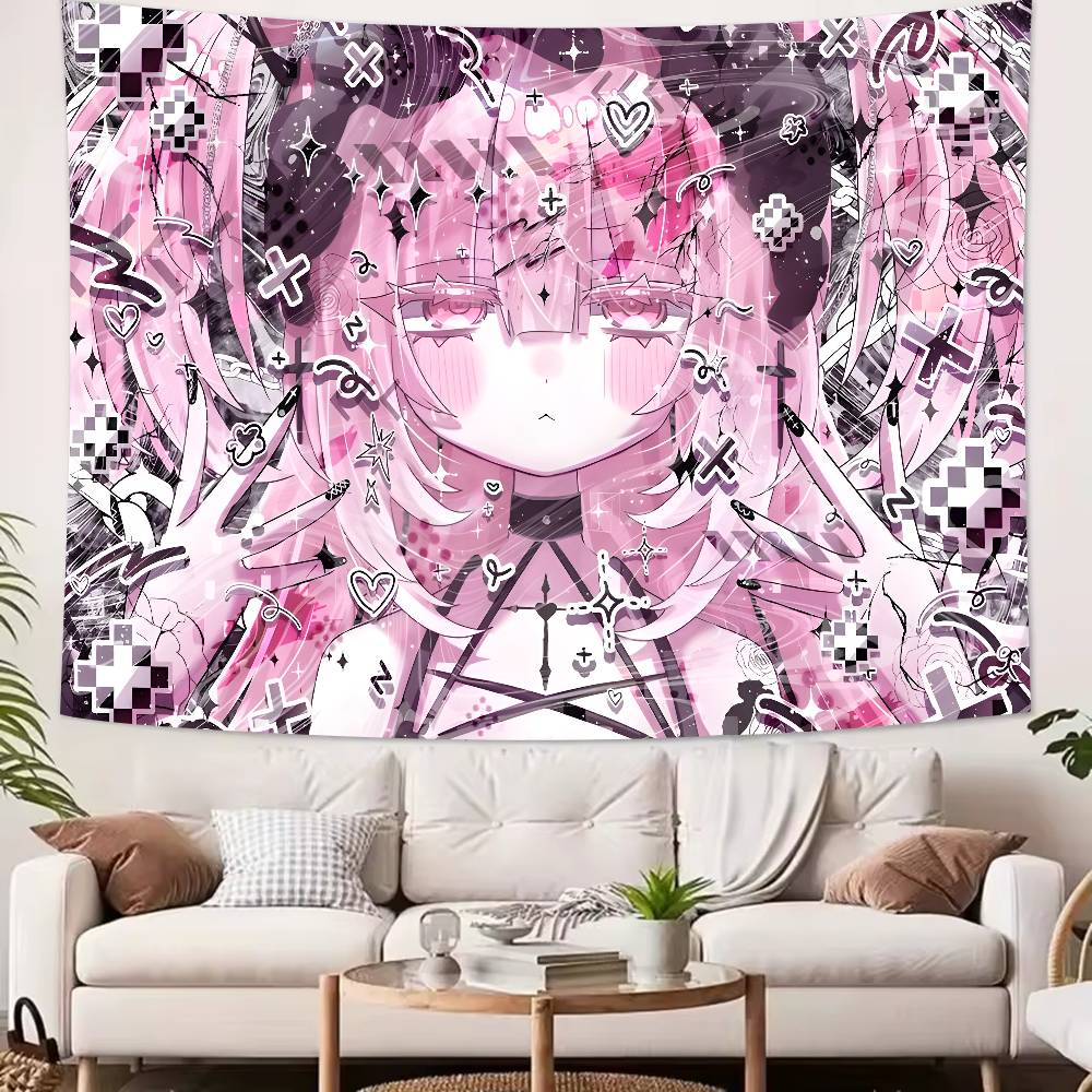 Luxury Fashion Hot Cute Pink Angel Tapestry Decoration Bedroom Dormitory Background Cloth Holiday Home Living Room Club Tapestry