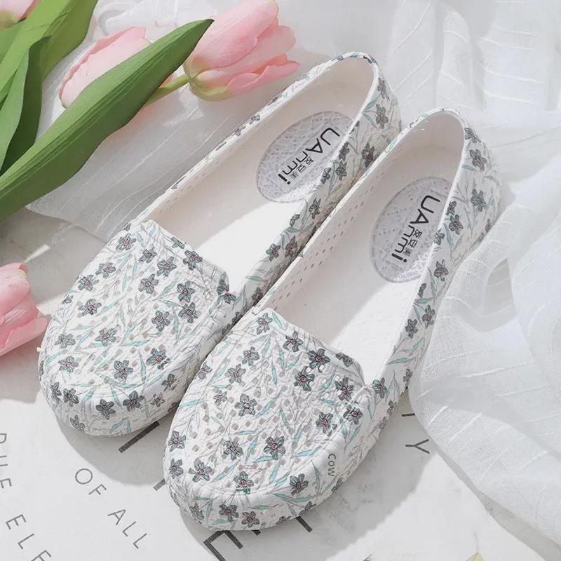 

Сандалии женские Four Seasons Old Beijing: Обувь для кормления грудью и танцев с принтом «Бегония» Size 37 [23cm inside length]