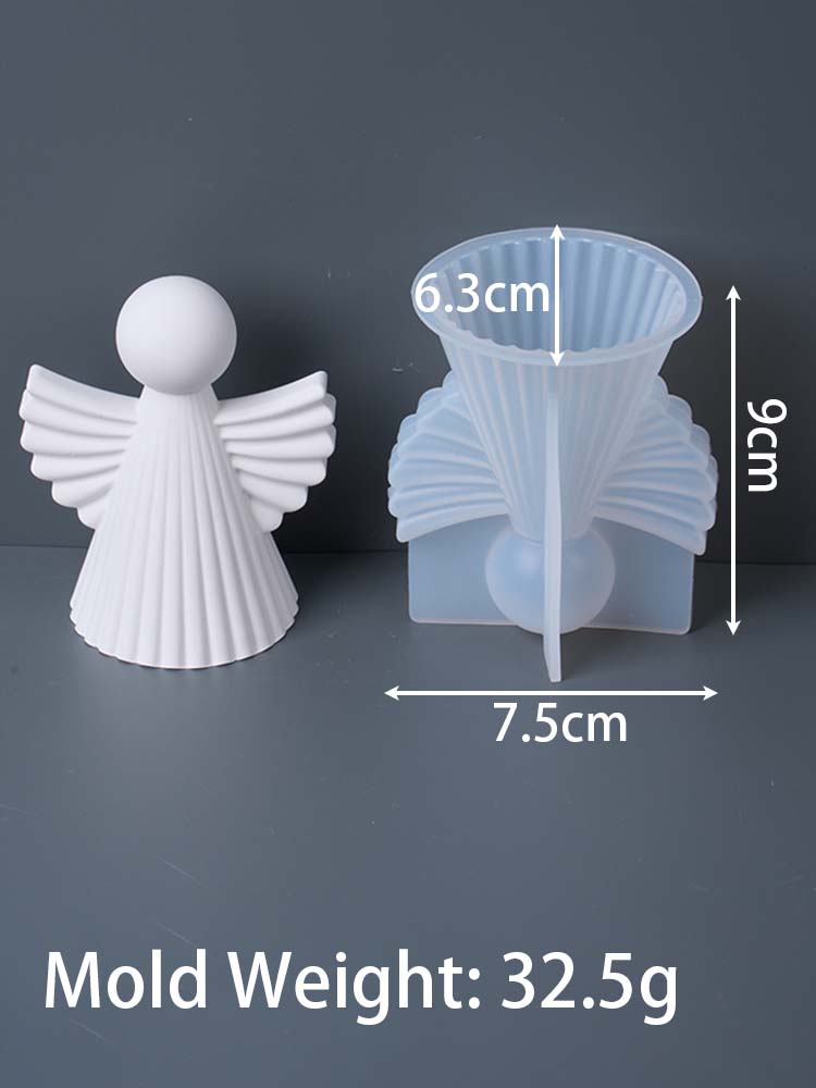 New 3D Simplicity Angel Silicone Candle Mold DIY Wing Stripe Angel Craft Gifts Making Soap Plaster Resin Casting Molds Home Deco