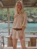 Swimwear Cover-Up Casual Wear 2025 New Arrival Sexy Knit V-Neck Short Sleeve Lace-Up Beach Mini Dress Beach Cover-Up K19