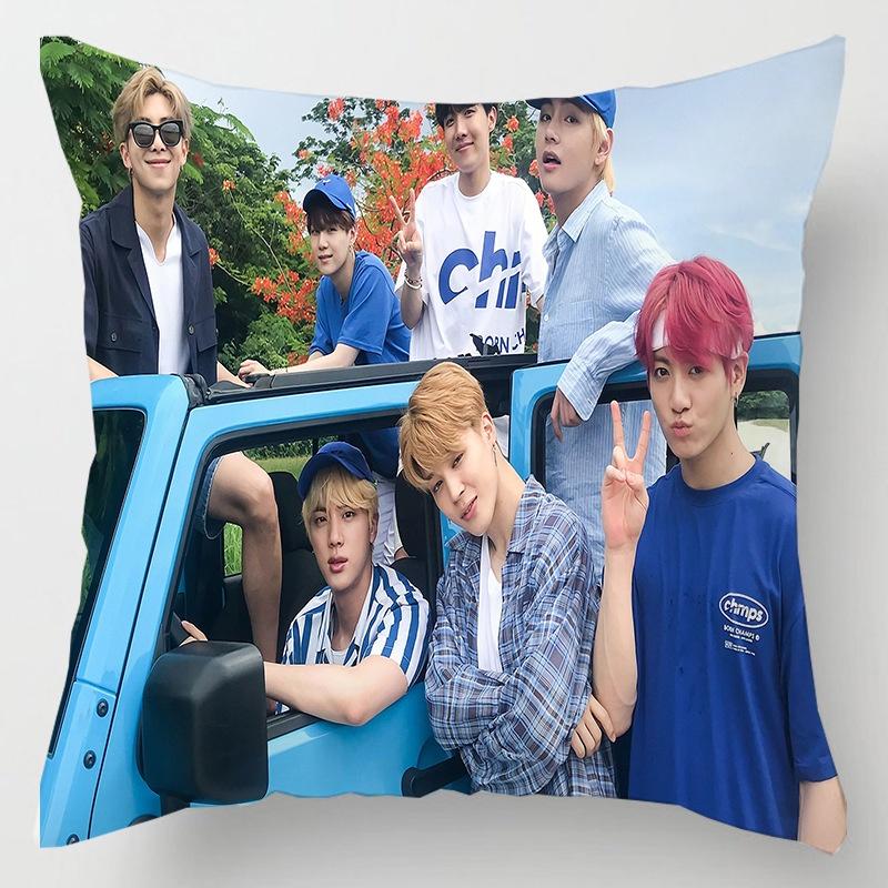 Bts Bangtan Boys Cushion Cover Decorative Soft Pillow Case Sofa Car Cover Throw