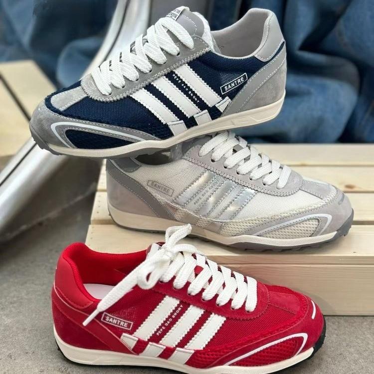 2025 Herbst neue Damen deutsche Trainingsschuhe modisch atmungsaktiv Mesh Farbabstimmung weiche Sohle lässige bequeme Sportschuhe kleine Brettschuhe